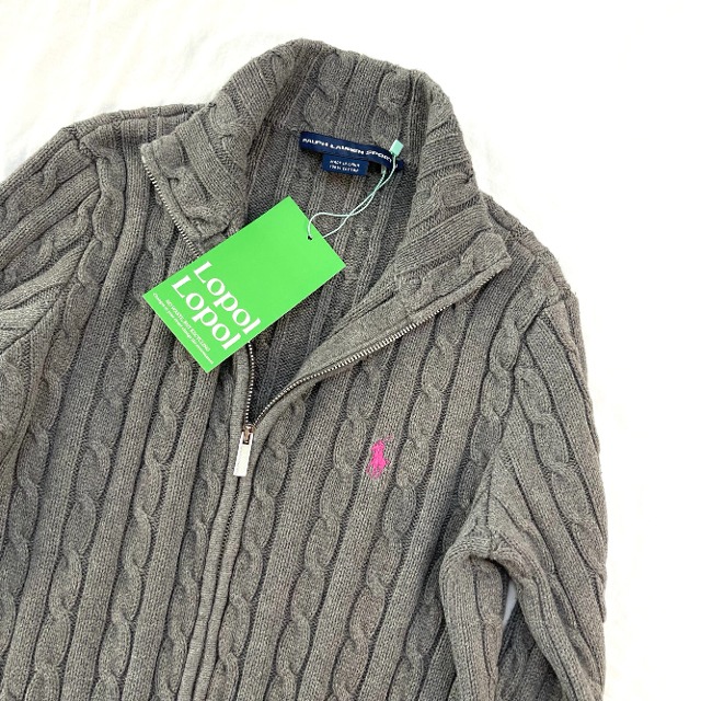 Polo ralph lauren cable knit zip-up (kn1387)